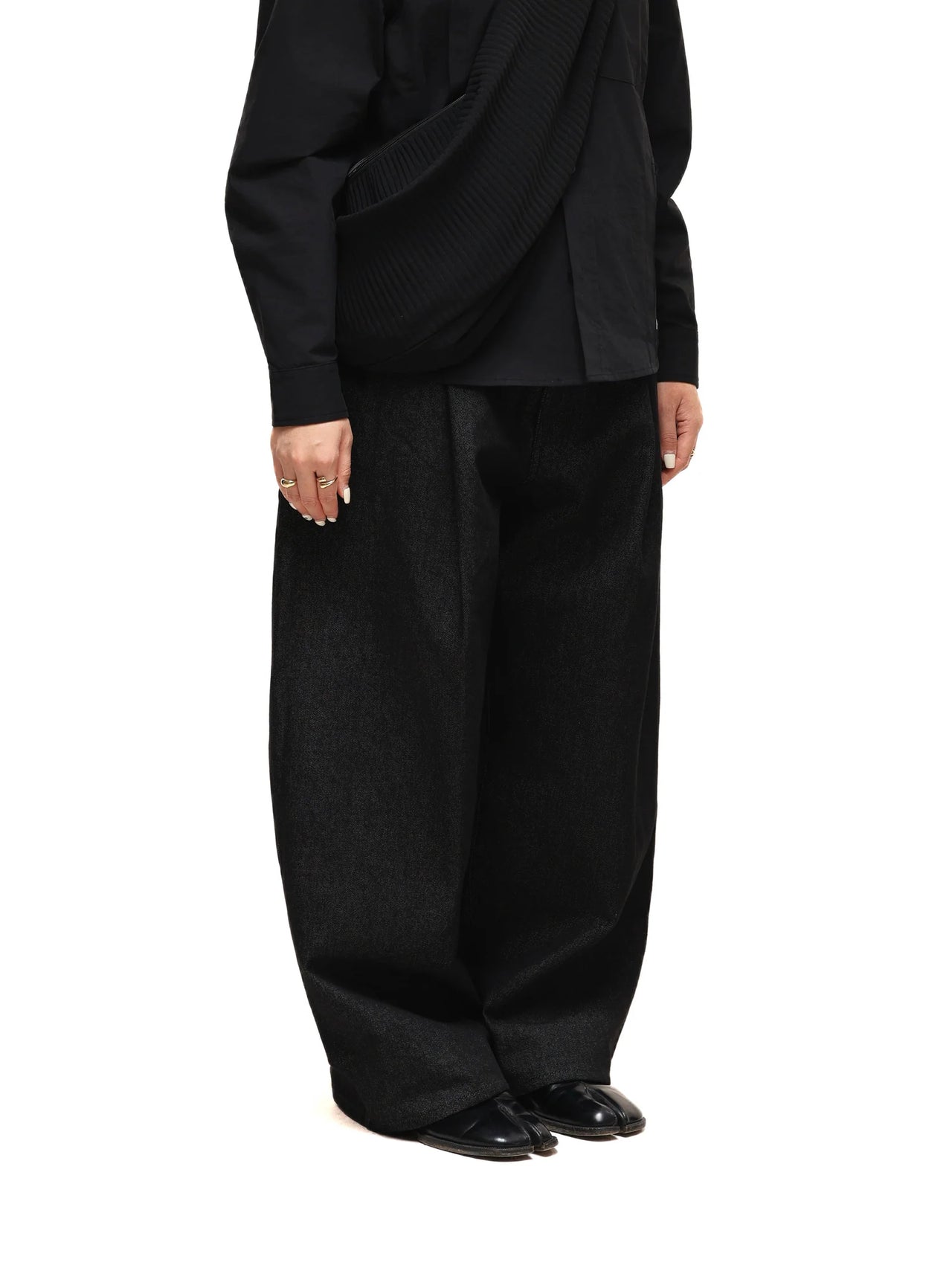 6CRAYON 11.3oz Wide-Leg Baggy Denim Pants 牛仔長褲 (黑色) P-C159