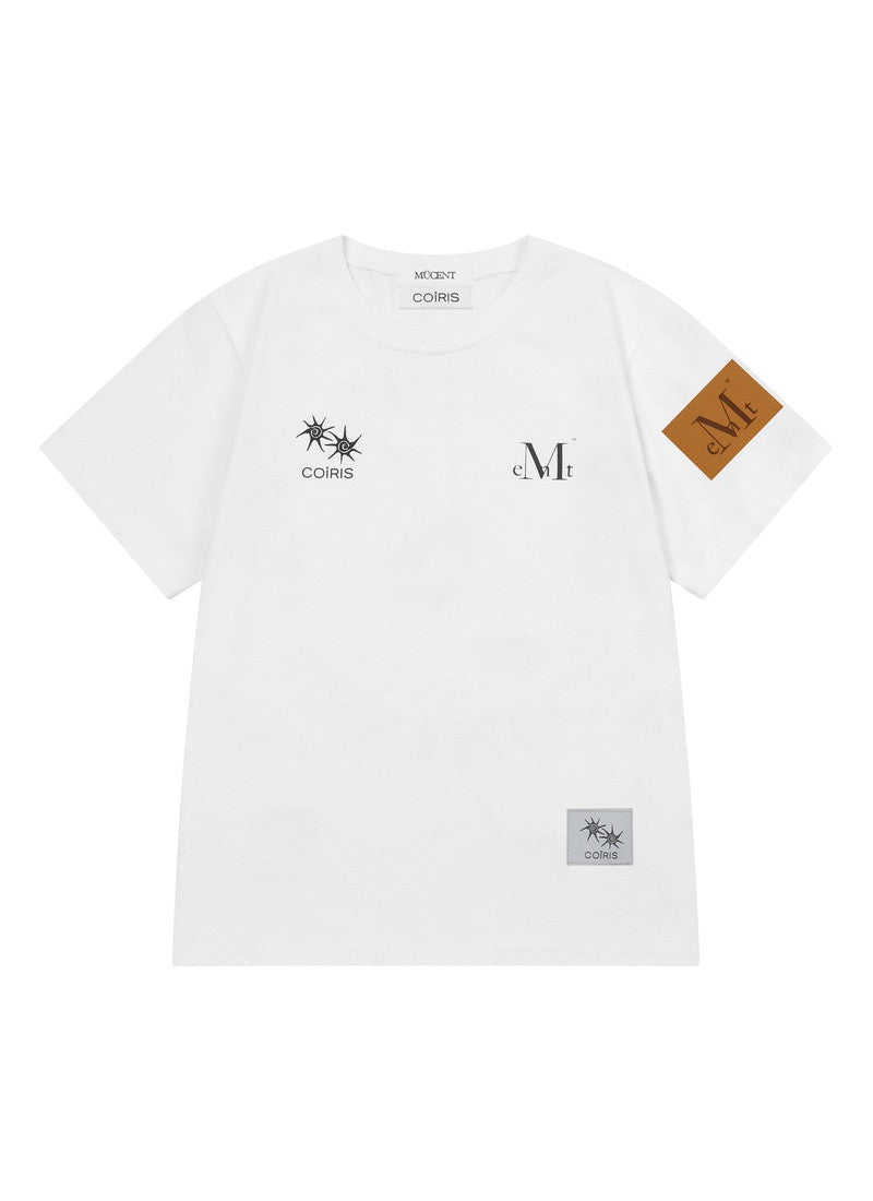 MUCENT X COIRIS SIGNATURE LOGO MIX HALF T (白色)T-C1039