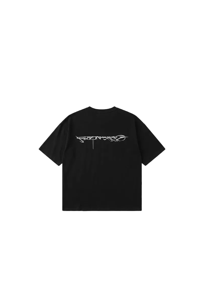 JOBDATASHEET - Gray Unique Graphic Embroidered Tee D43