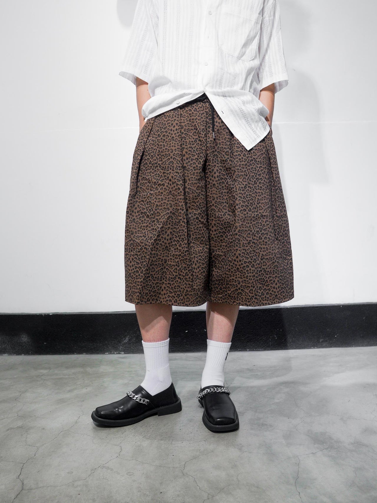 韓國 小眾 豹紋 百慕達 短褲