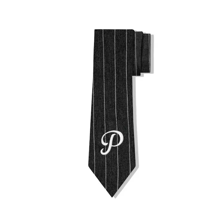 PUSH PUSH - PP STRIPED TIE 條紋刺繡文字領帶