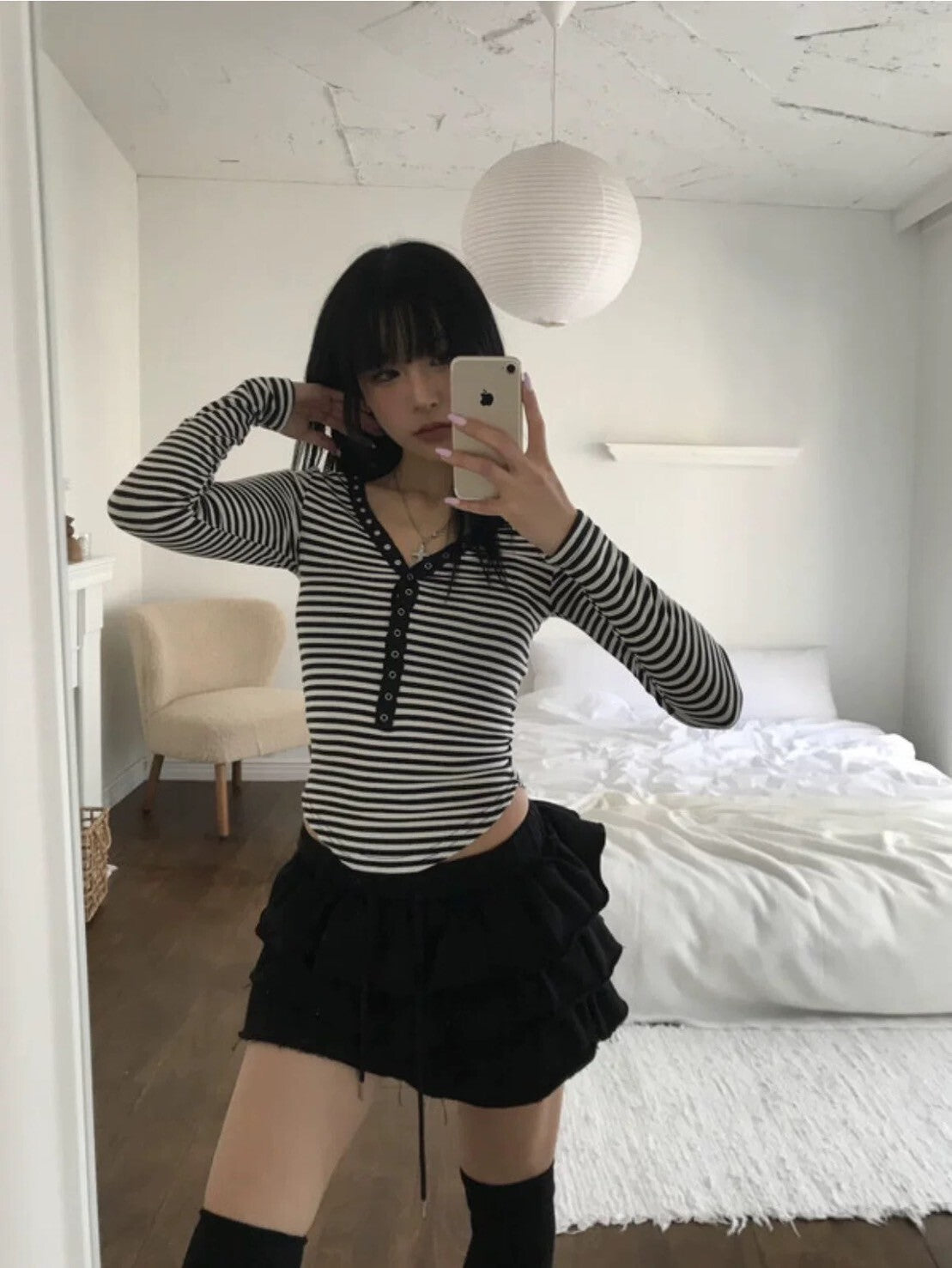 T-W105 正韓 條文 單排扣 顯瘦 彈性 長袖