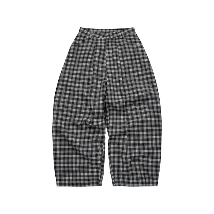 PUSH PUSH - P-P88 Gingham Wide Pants 格紋 寬鬆 舒適 休閒 長褲