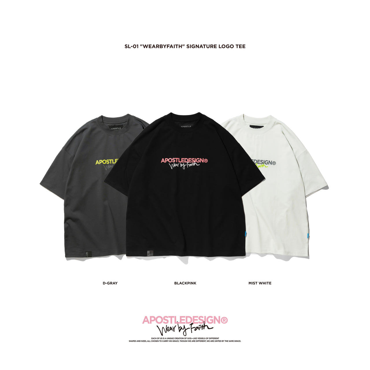 Apostle - 25AW SL-01 "Wearbyfaith" Signature LOGO TEE
