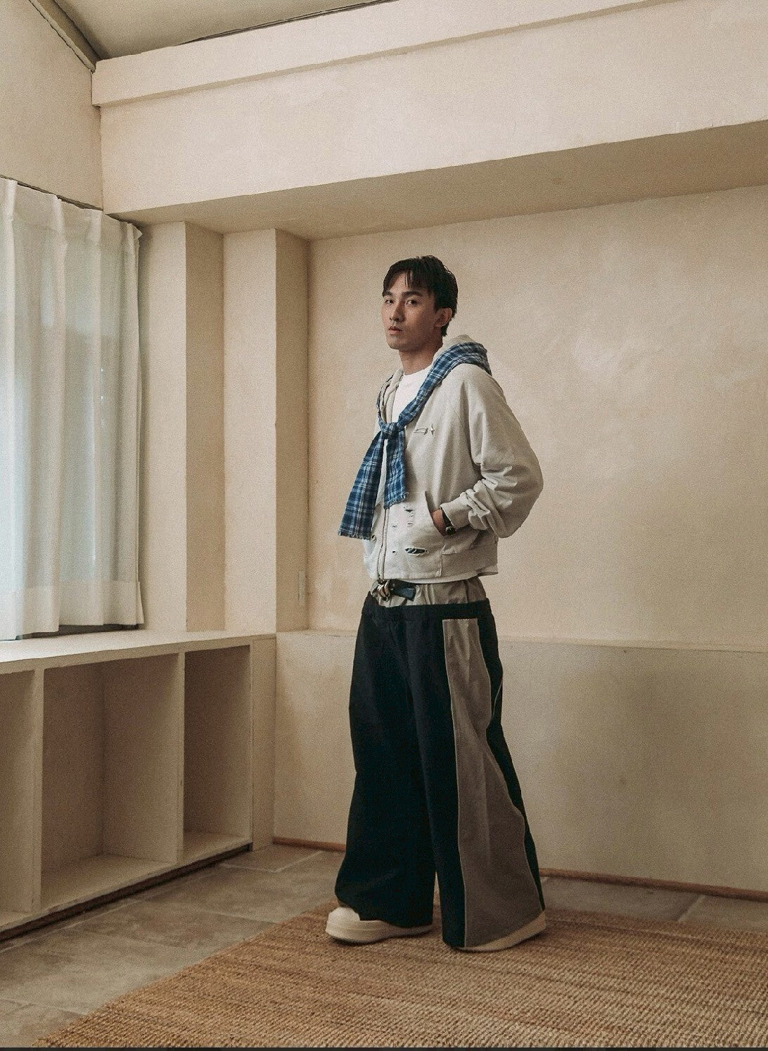 E’TREALOUEST - 25AW 格紋帽棉外套