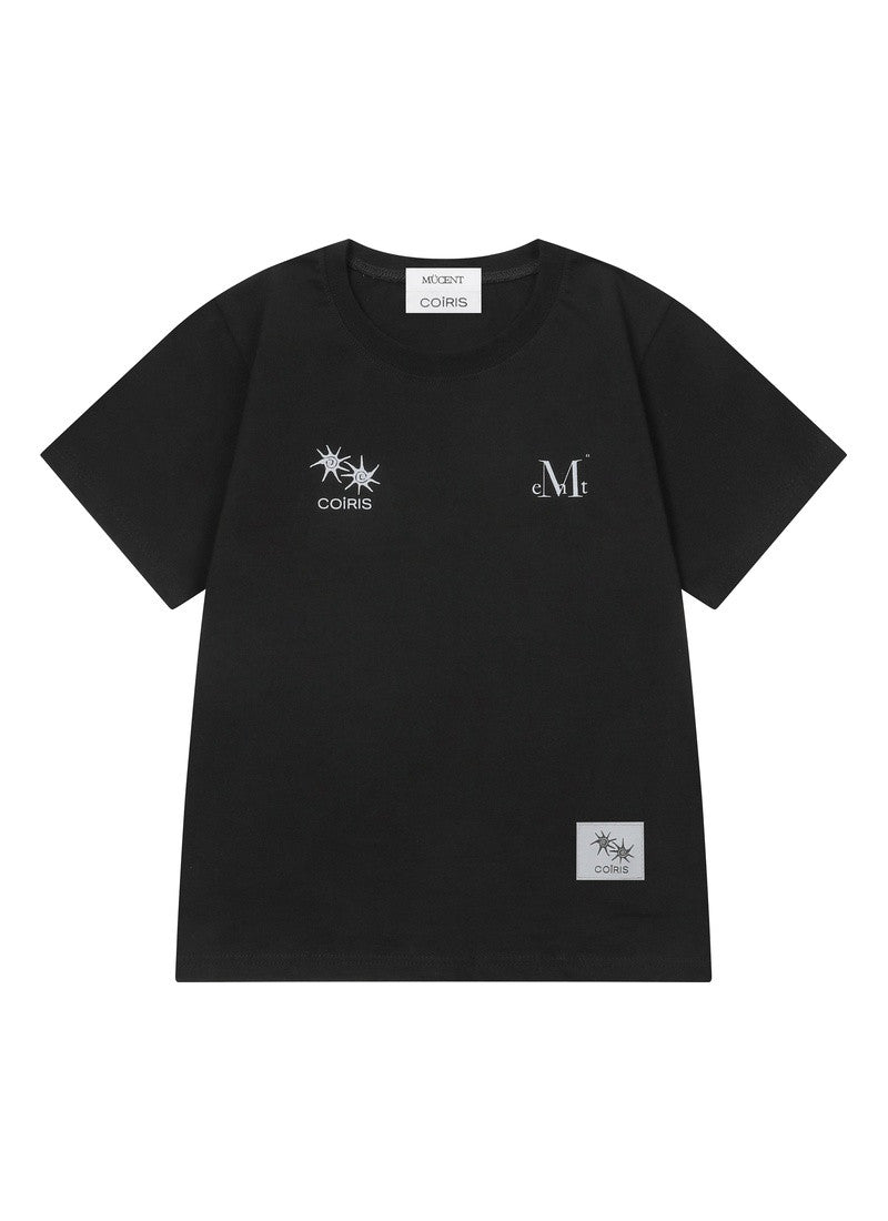 MUCENT X COIRIS SIGNATURE LOGO MIX HALF T (黑色)T-C1039
