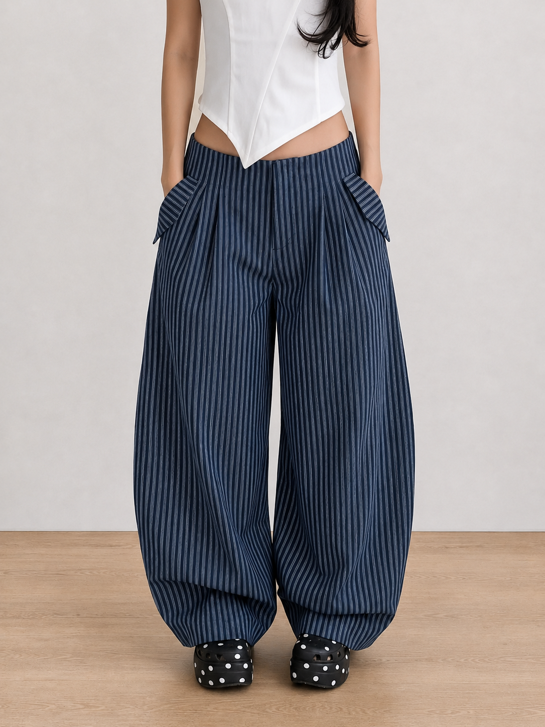 IUE STUDIO - P-U201 "BLUEBERRY" BAGGY PANTS