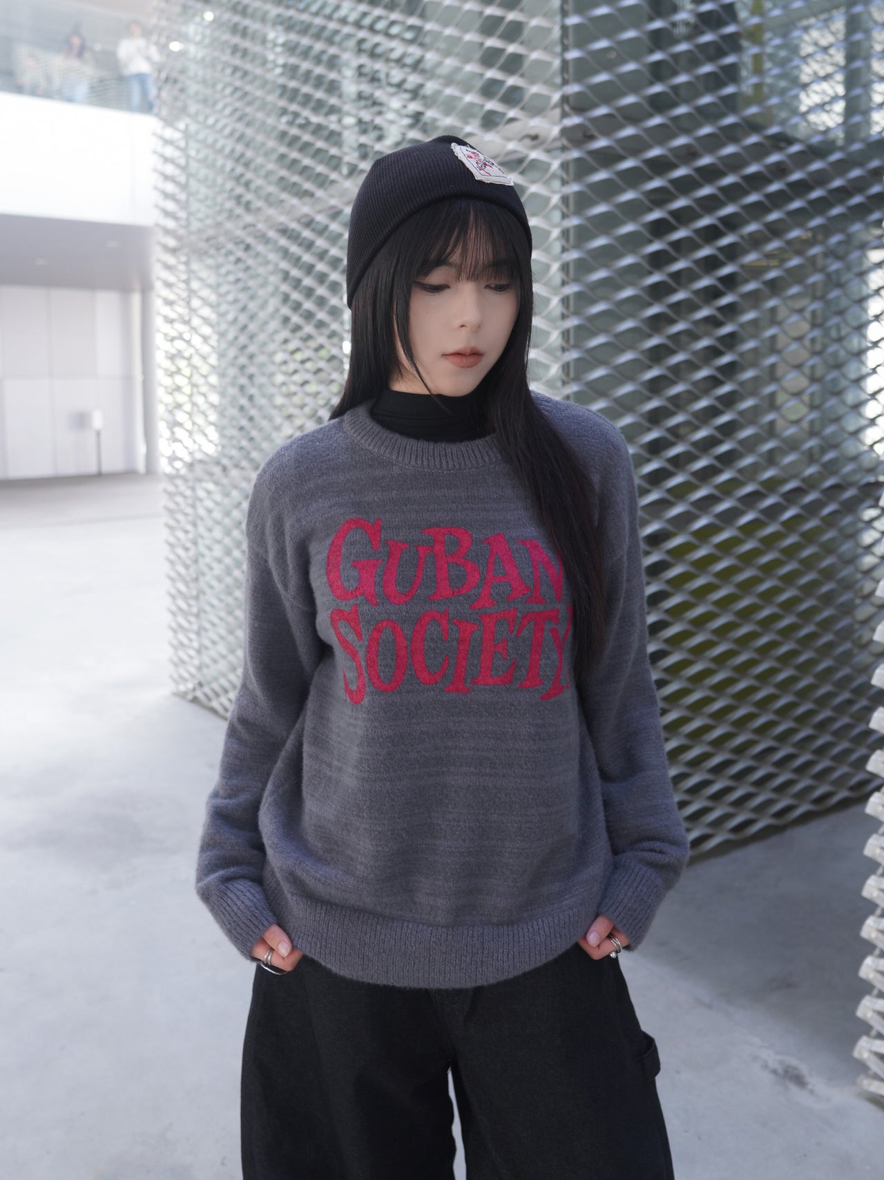 T-S158 大LOGO 馬海毛針織毛衣