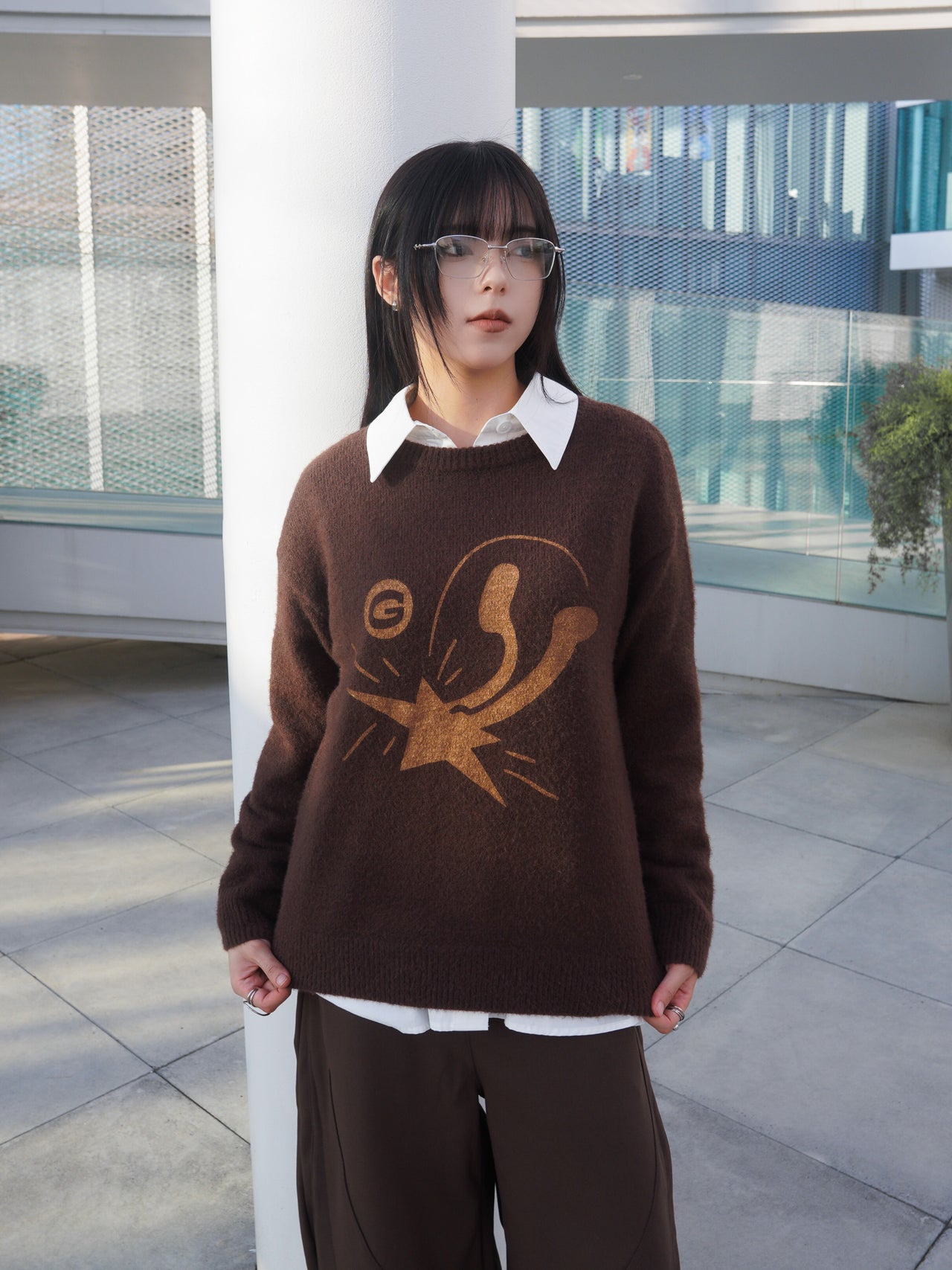 【GUBAN】T-S159 跌落星星馬海毛針織毛衣