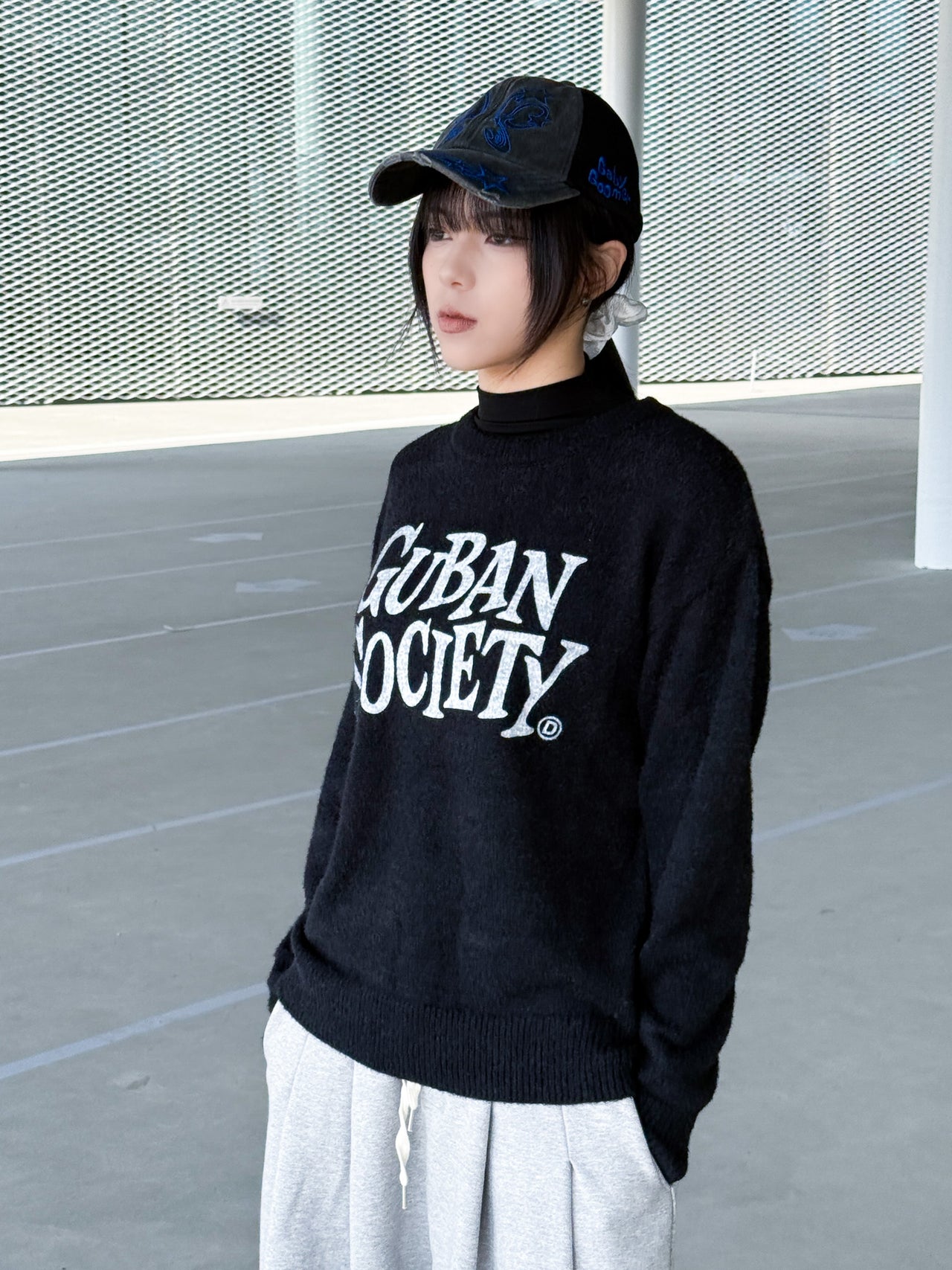 T-S158 大LOGO 馬海毛針織毛衣