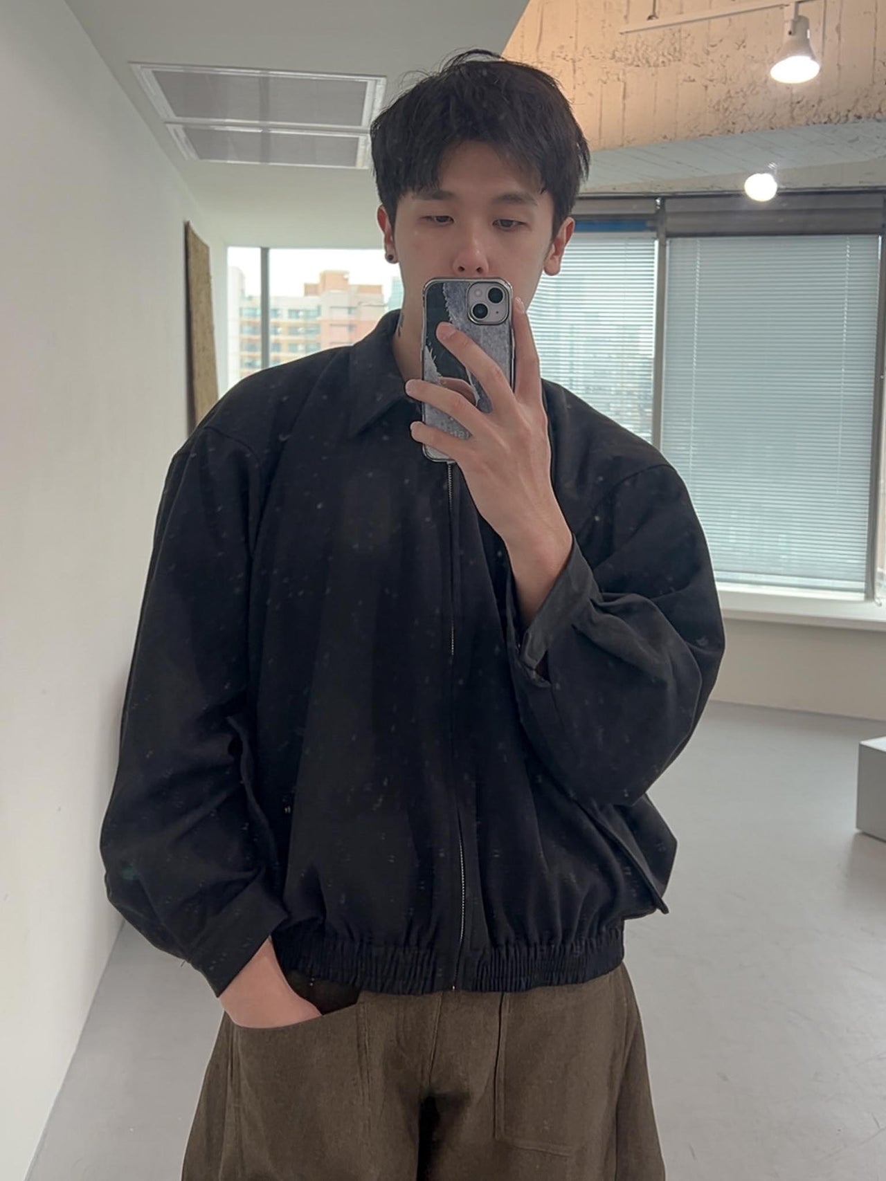 J-B51 復古 boxy 短款 翻領 夾克 休閒百搭 外套