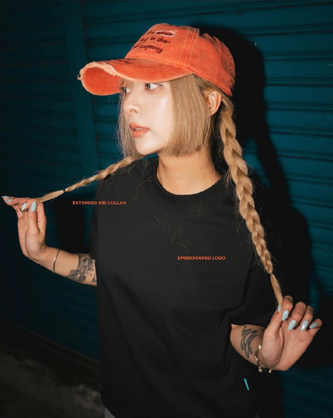 APOSTLE - 26SS SF-01 Embroidered Logo Slim Fit Boxy TEE