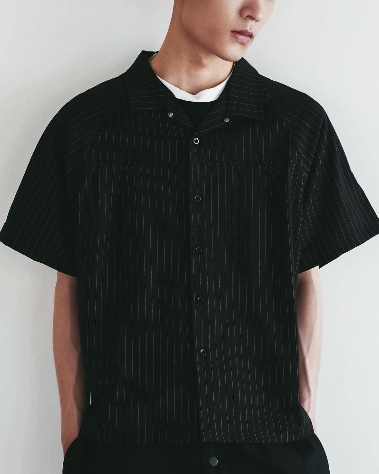 《NEVERLAND》 026.09 Rivet Stripe Shirts T-N1052
