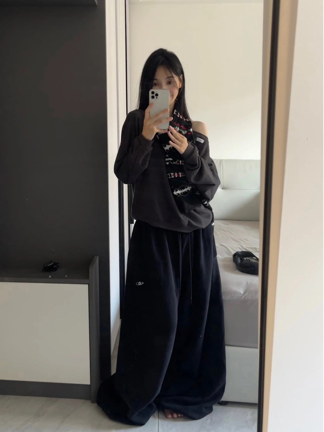 P-D123 魚叄 加厚雙層棉落地運動長褲