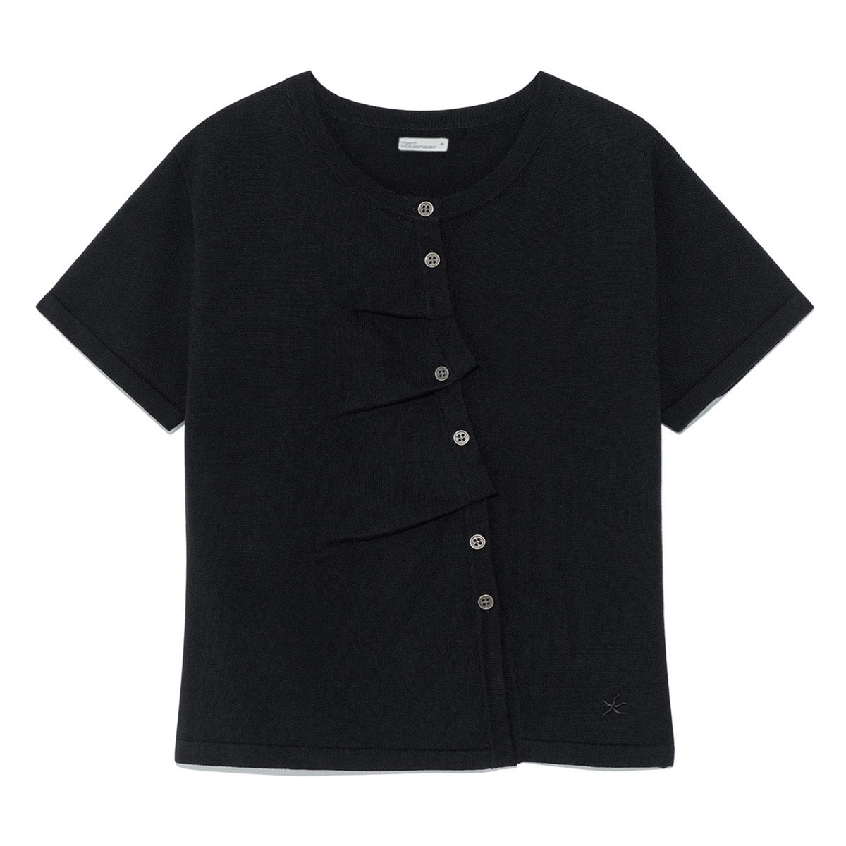 TCM - draped half knit cardigan (黑色) T-C1027