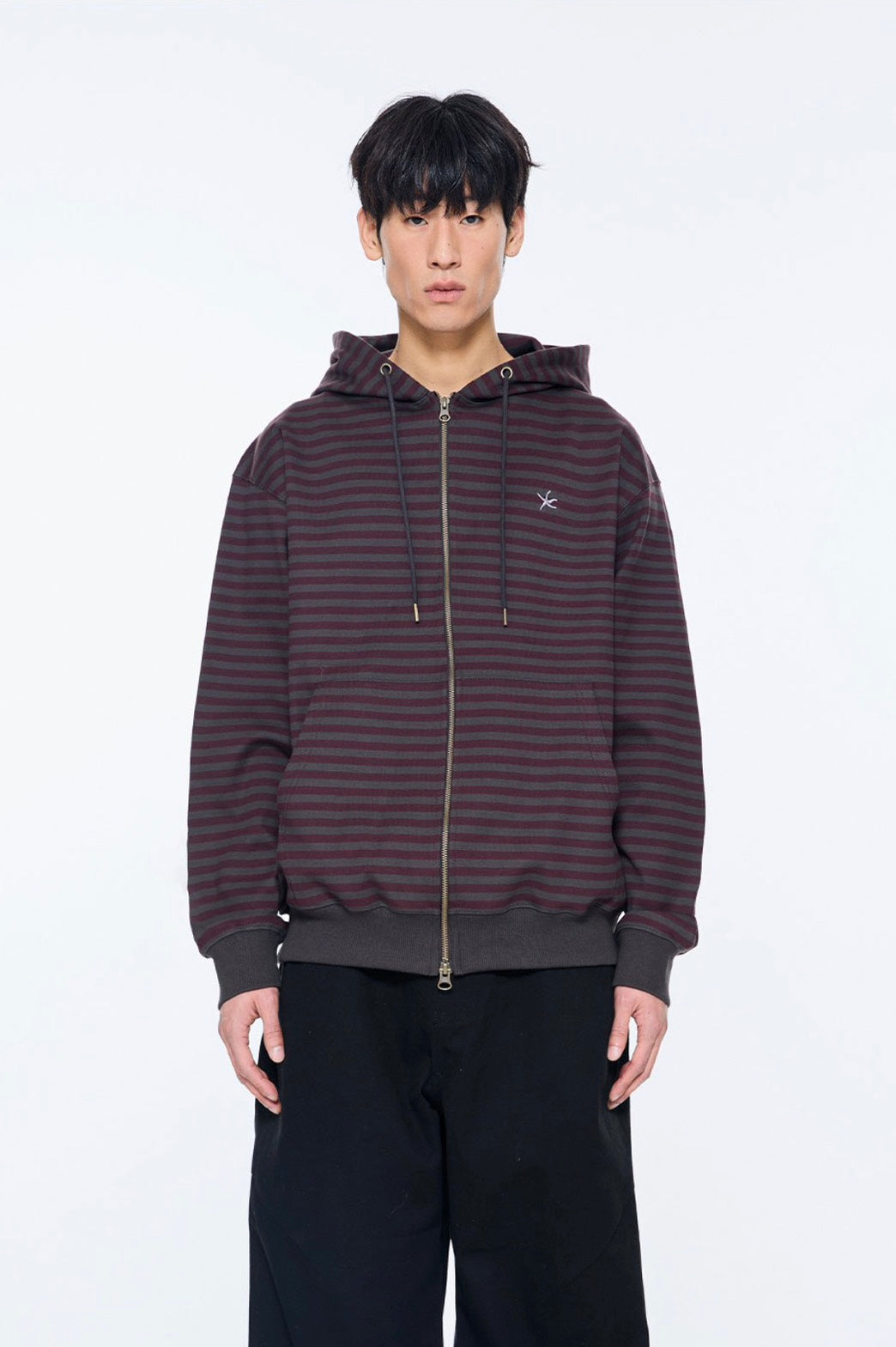 TCM - at hooded zip-up (酒紅色) J-C102