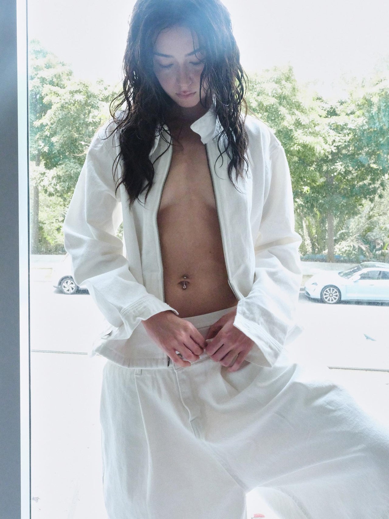 OWST - P-O147 白色寬鬆短褲