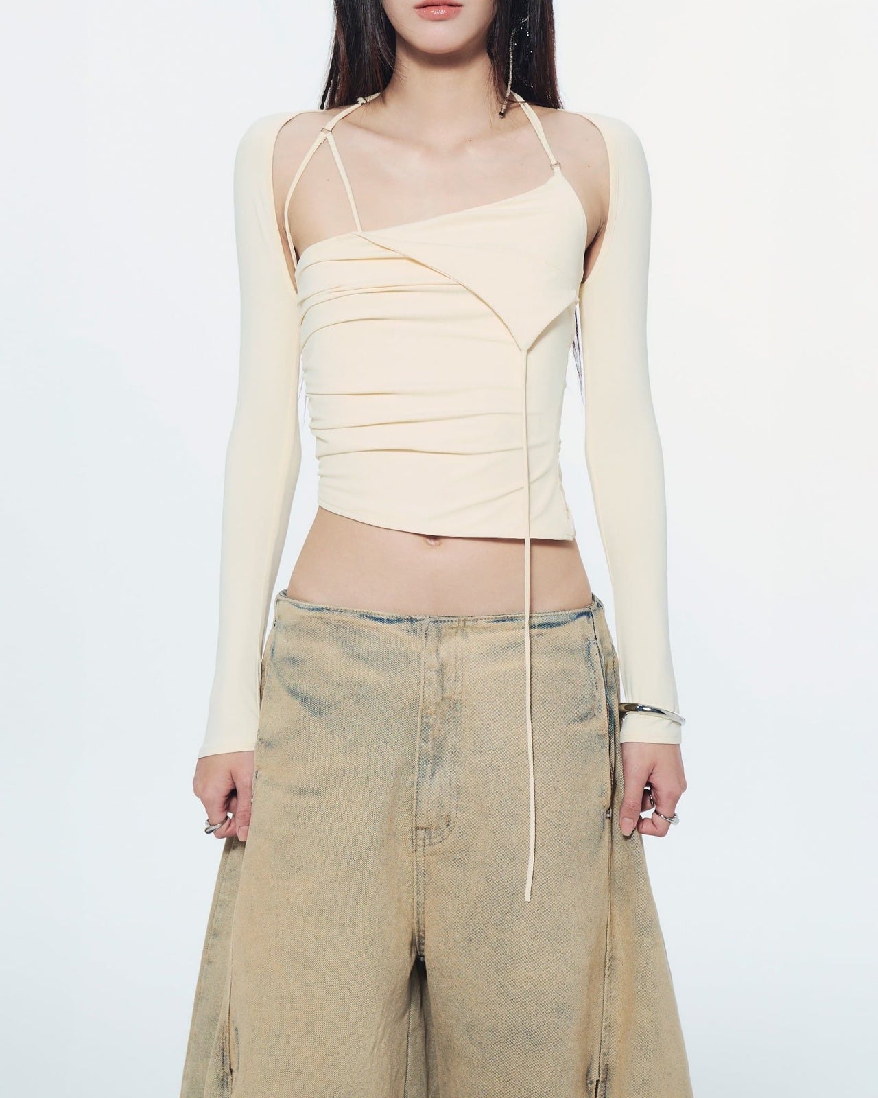 BUNNYHILL -T-B178 SANSA LONG SLEEVE TOP 長袖斜裁上衣