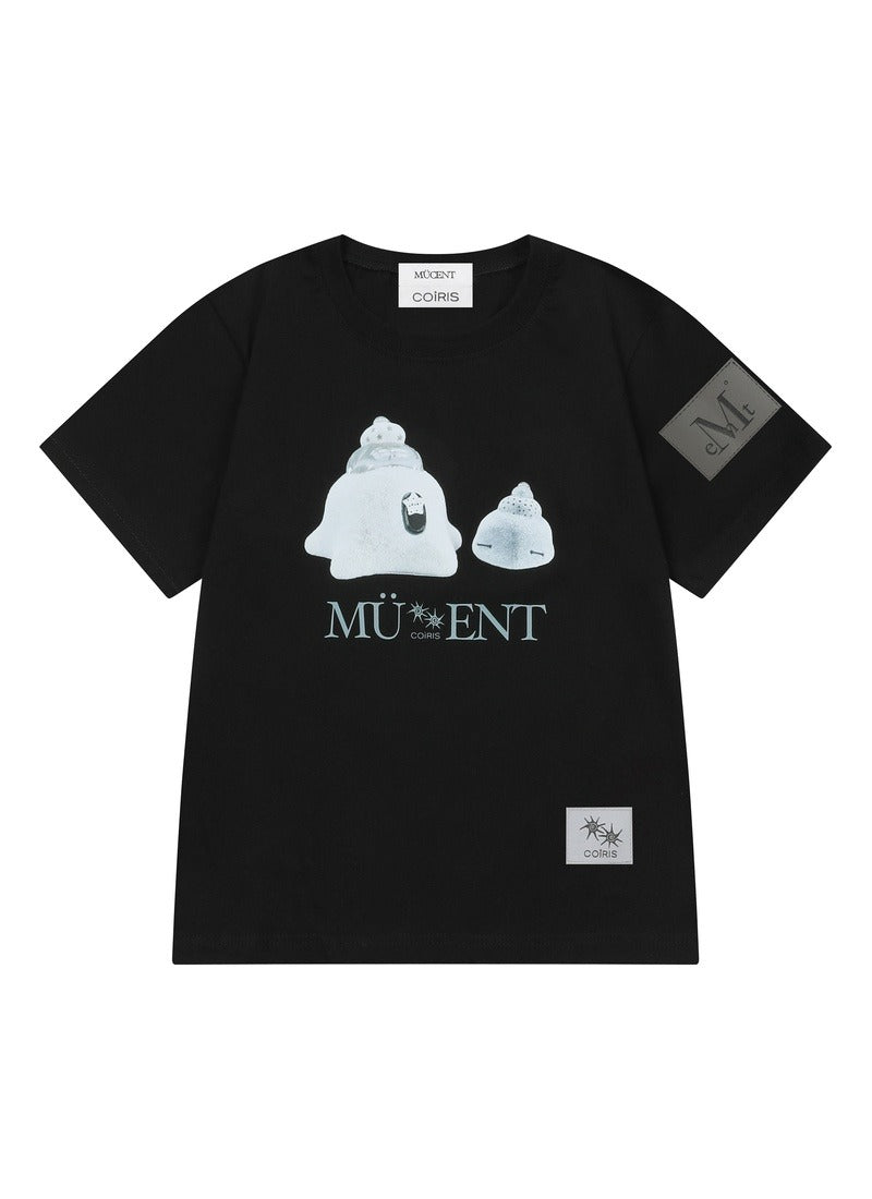 MUCENT X COIRIS MARINAE SIDE LEATHER PATCH HALF T (黑色)T-C1041