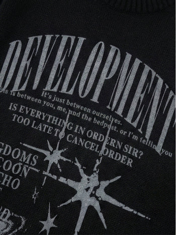 星星字母長袖針織T