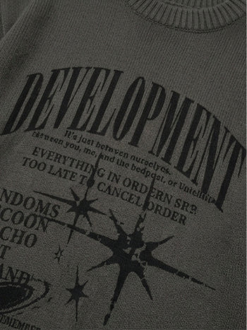 星星字母長袖針織T