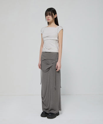 FLARE UP - Layered Bustier T-Shirt 疊層胸衣T卹 T-F1090 (白色)