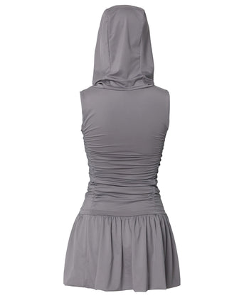 FLARE UP - Hooded High Neck Dress 連帽高領連身裙 P-F214 (灰色)