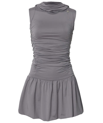 FLARE UP - Hooded High Neck Dress 連帽高領連身裙 P-F214 (灰色)