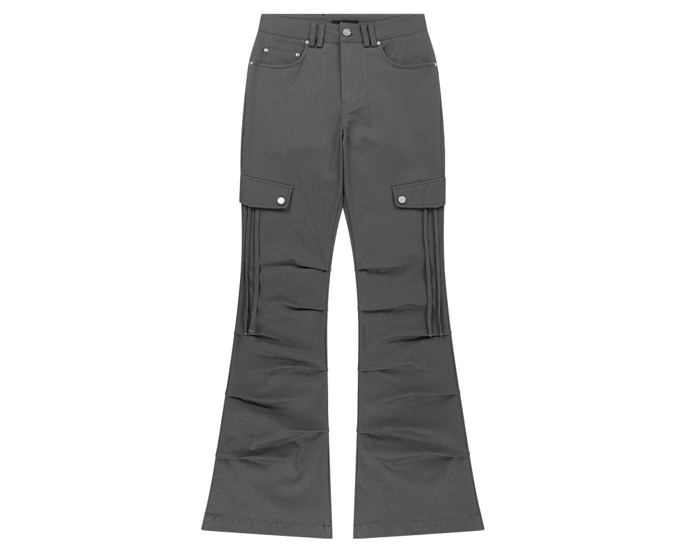 AS YOU ARE -  SIDE TUCK BOOT-CUT PANTS (灰色) P-A249