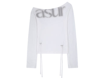 AS YOU ARE PUNCHING UNBALANCE OFF-SHOULDER (白色) T-A1139