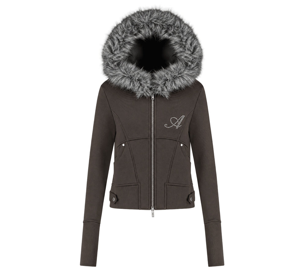 AS YOU ARE - LINE FUR HOOD ZIP-UP(深灰) J-A112