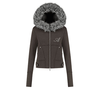 AS YOU ARE - LINE FUR HOOD ZIP-UP(深灰) J-A112