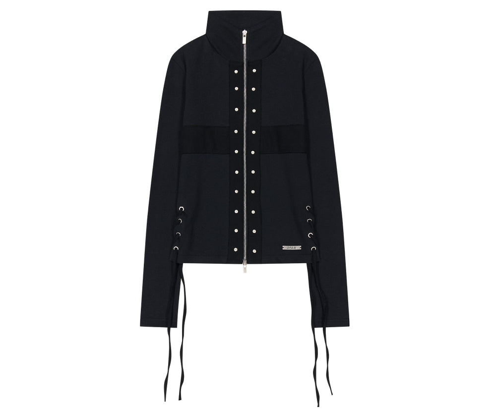 AS YOU ARE - CORSET-LINE ZIP-UP JACKET(黑色) J-A113