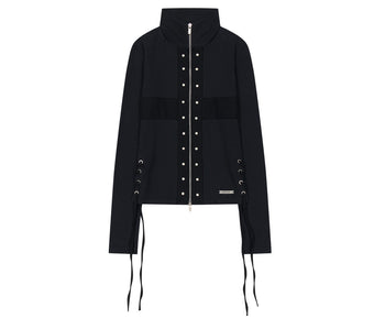 AS YOU ARE - CORSET-LINE ZIP-UP JACKET(黑色) J-A113