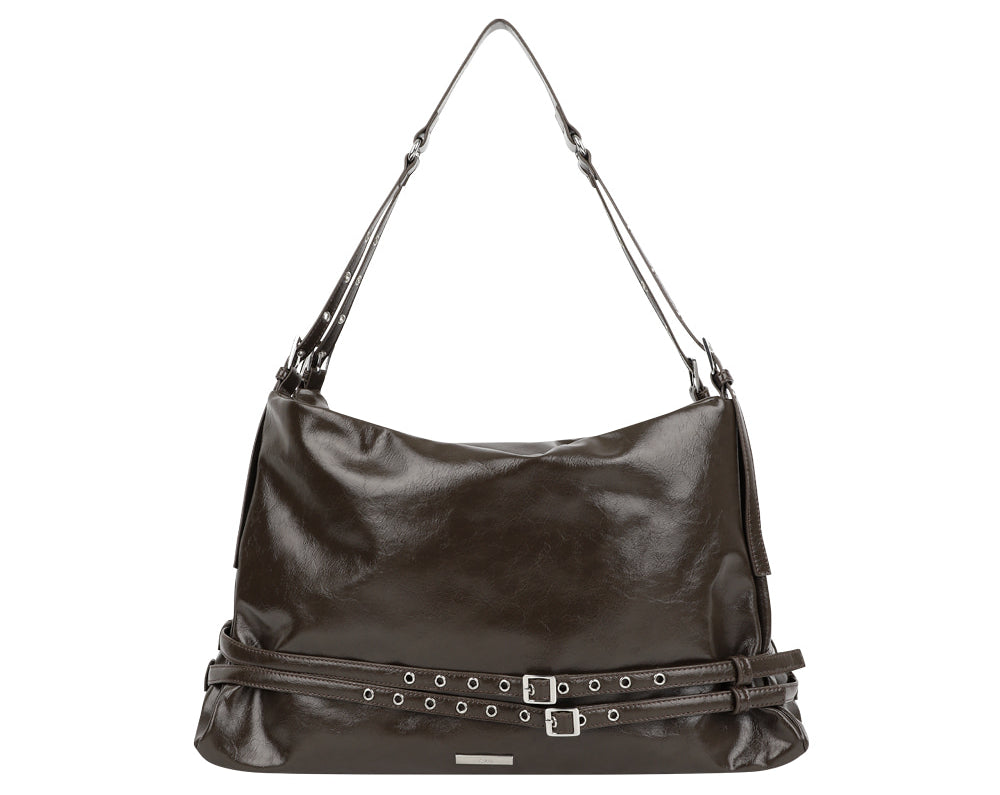 AS YOU ARE - BELTED BIG SHOULDER BAG (棕色) AC-A236