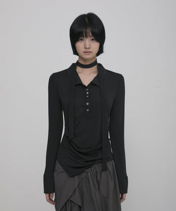 Asymmetrical Draped Shirt (FL-186)