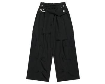 AS YOU ARE -  TIE BELT SWEATPANTS (黑色) P-A250