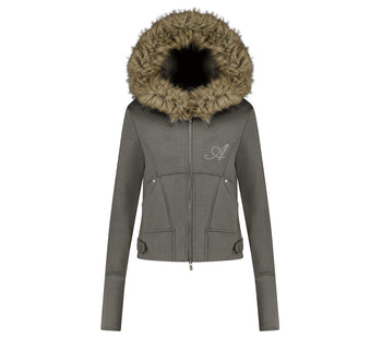 AS YOU ARE - LINE FUR HOOD ZIP-UP(炭灰) J-A112