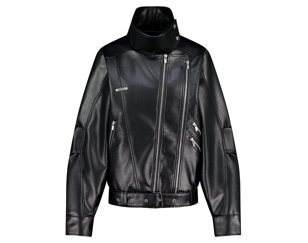 AS YOU ARE - HIDE SNAP LEATHER JACKET(黑色) J-A110