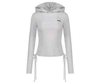 AS YOU ARE - SLIM PANEL HOOD LONG SLEEVE (灰色) T-A1140