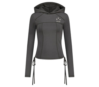 AS YOU ARE - SLIM PANEL HOOD LONG SLEEVE (炭灰) T-A1140