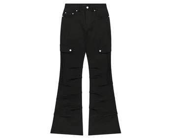 AS YOU ARE -  SIDE TUCK BOOT-CUT PANTS (黑色) P-A249