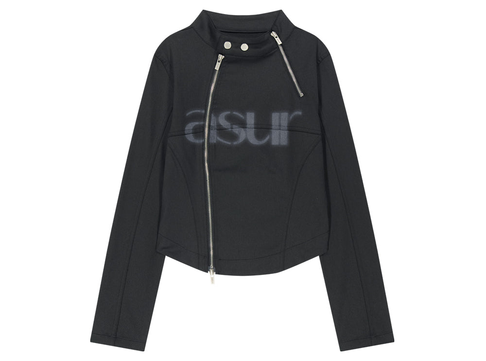 AS YOU ARE - FACADE LOGO HIGH-NECK ZIP-UP (黑色) J-A108