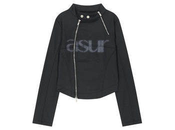 AS YOU ARE - FACADE LOGO HIGH-NECK ZIP-UP (黑色) J-A108