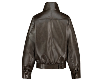 AS YOU ARE - HIDE SNAP LEATHER JACKET(棕色) J-A110
