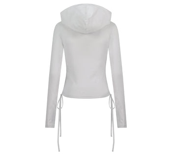 AS YOU ARE - SLIM PANEL HOOD LONG SLEEVE (灰色) T-A1140