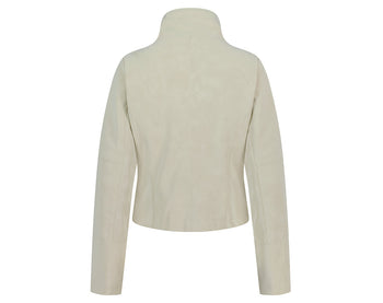 AS YOU ARE - HIGH-NECK BIKER LEATHER JACKET(象牙白) J-A111