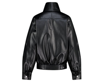 AS YOU ARE - HIDE SNAP LEATHER JACKET(黑色) J-A110