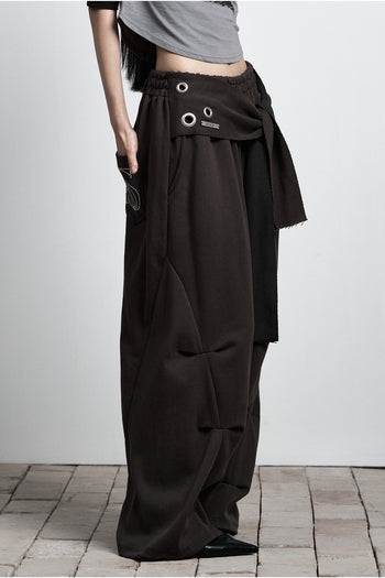 AS YOU ARE -  TIE BELT SWEATPANTS (炭灰) P-A250