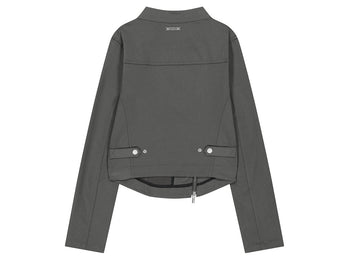 AS YOU ARE - FACADE LOGO HIGH-NECK ZIP-UP (炭灰) J-A108